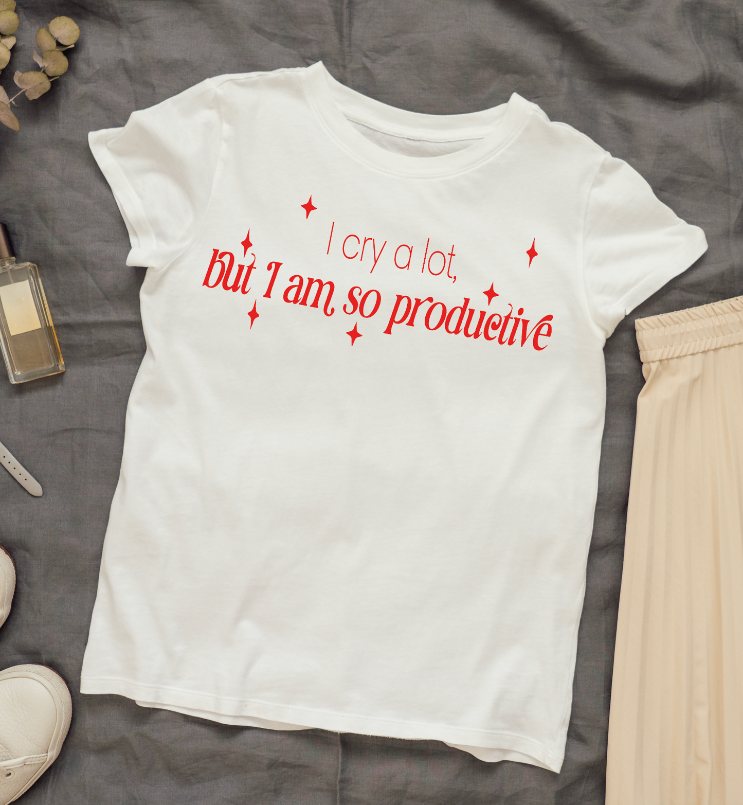 I cry a lot, but I am so productive. It's an art.